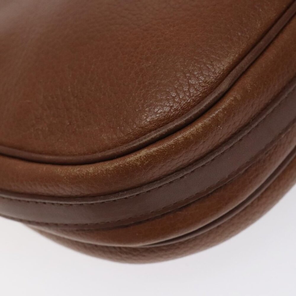 Authentic BURBERRY Shoulder Bag Leather Brown Gold - Picture 8 of 16